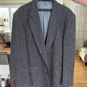 Vintage Boston Traders Charcoal Herringbone Blazer